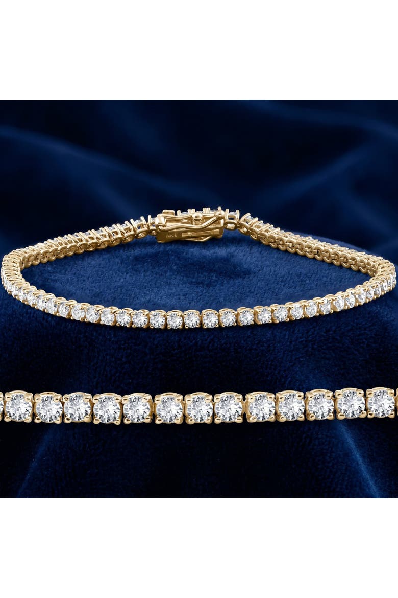 3 Ct Lab Grown Diamond Tennis Bracelet 7" 14k Gold, Alternate, color, 14k Yellow Gold