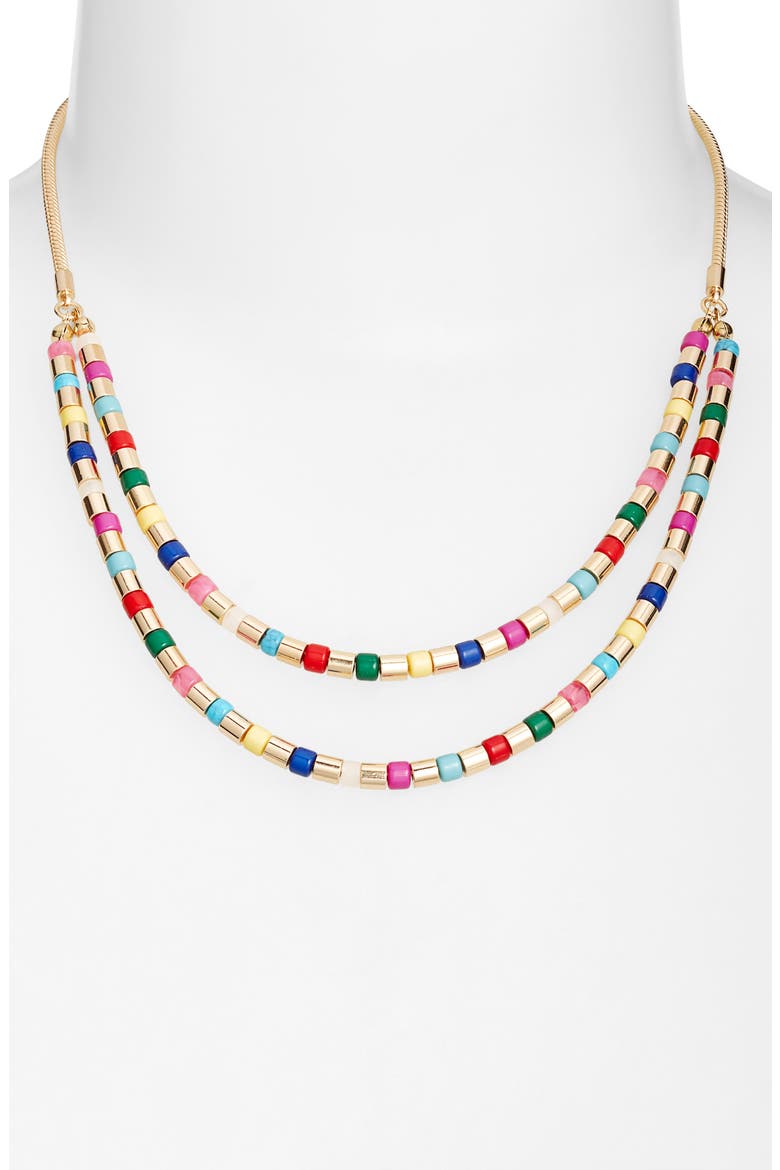 Double Row Tube Beaded Necklace, Alternate, color, BRIGHT MULTI- GOLD