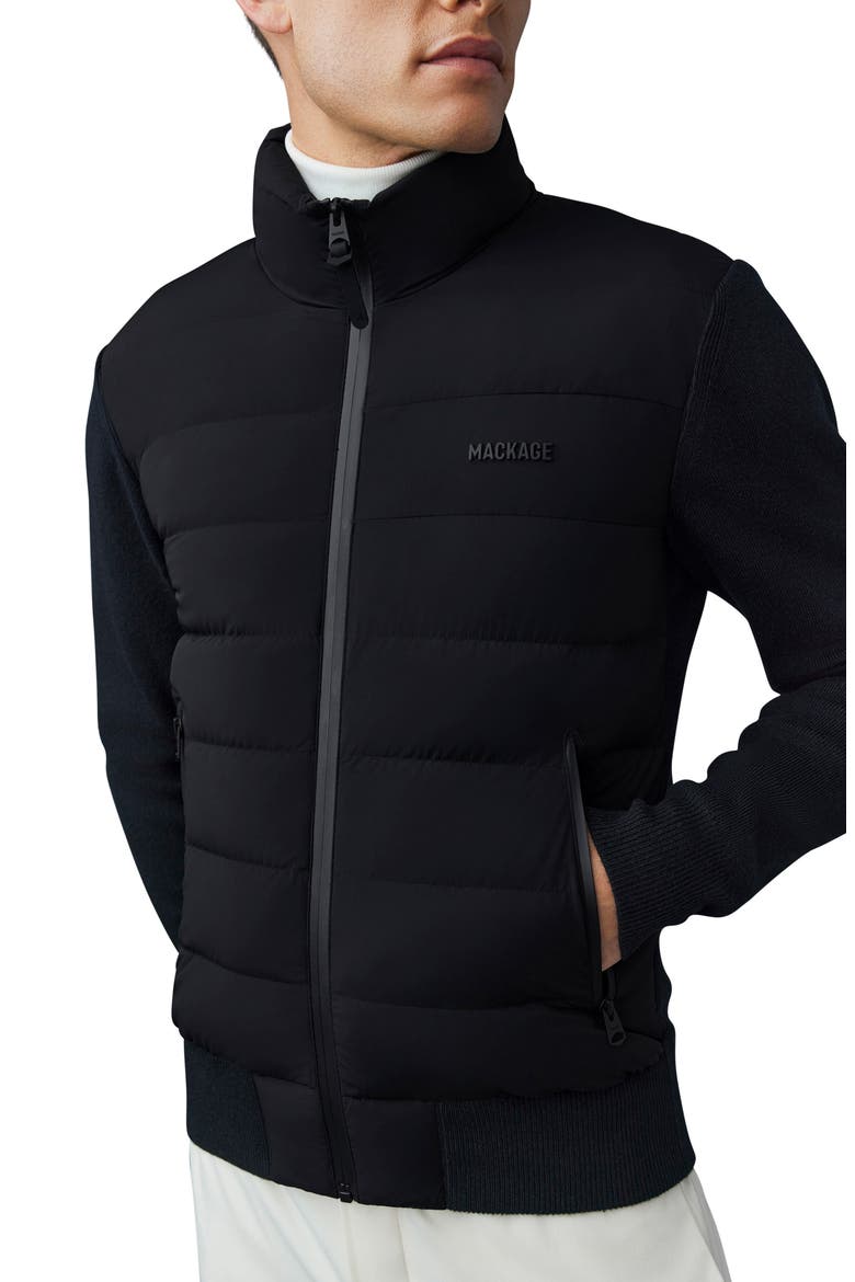 Haney City Water Resistant 800 Fill Down Hybrid Jacket, Alternate, color, BLACK