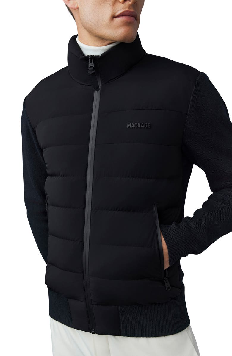 Mackage Haney City Water Resistant 800 Fill Down Hybrid Jacket, Alternate, color, Black