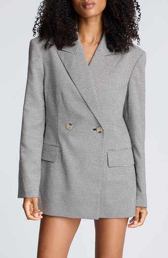 Kenneth Cole Houndstooth Check Double Breasted Jacket