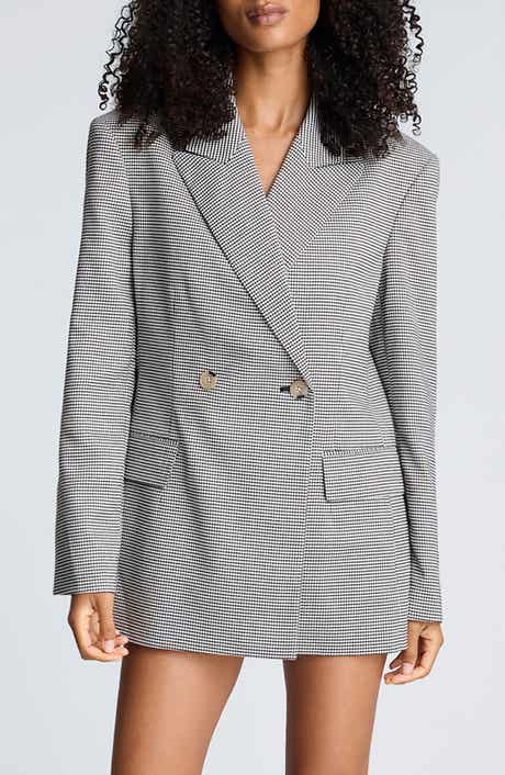 Kenneth Cole Houndstooth Check Double Breasted Jacket