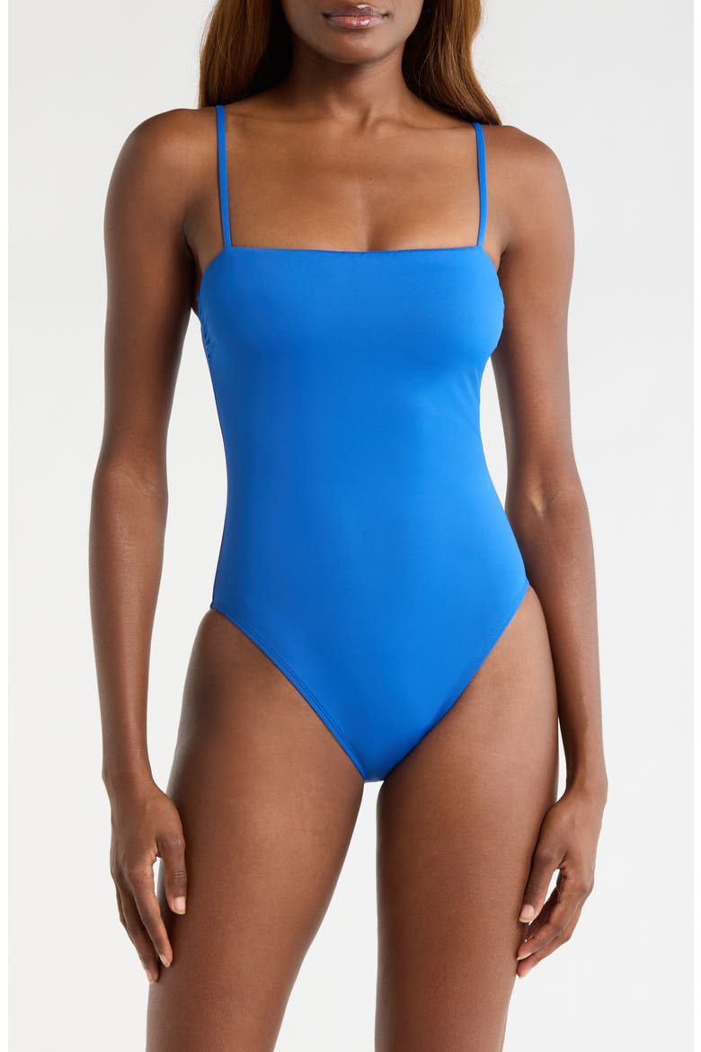 Square Neck One-Piece Swimsuit, Main, color, BLUE SATURN