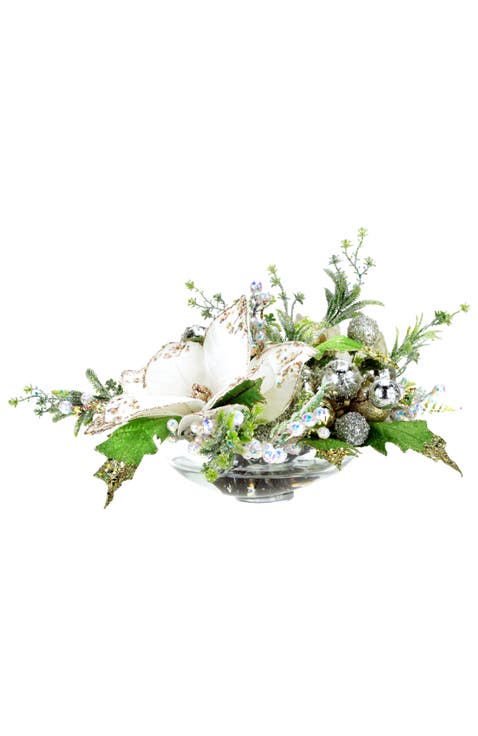 Small Poinsettia Centerpiece, Ivory