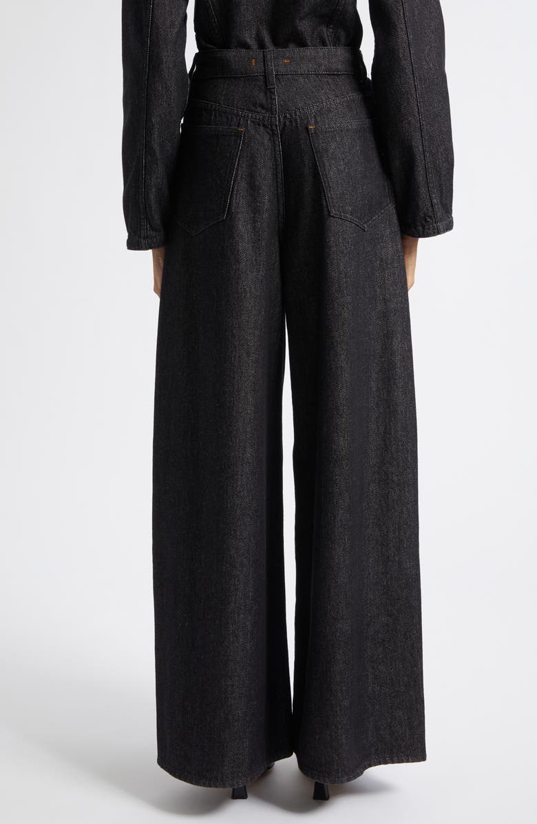 OSSOU Slick High Waist Wide Leg Jeans, Alternate, color, Ash Wash