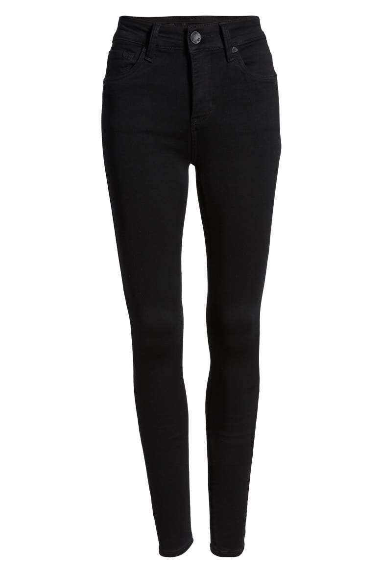 Mia High Waist Super Skinny Jeans, Alternate, color, BLACK