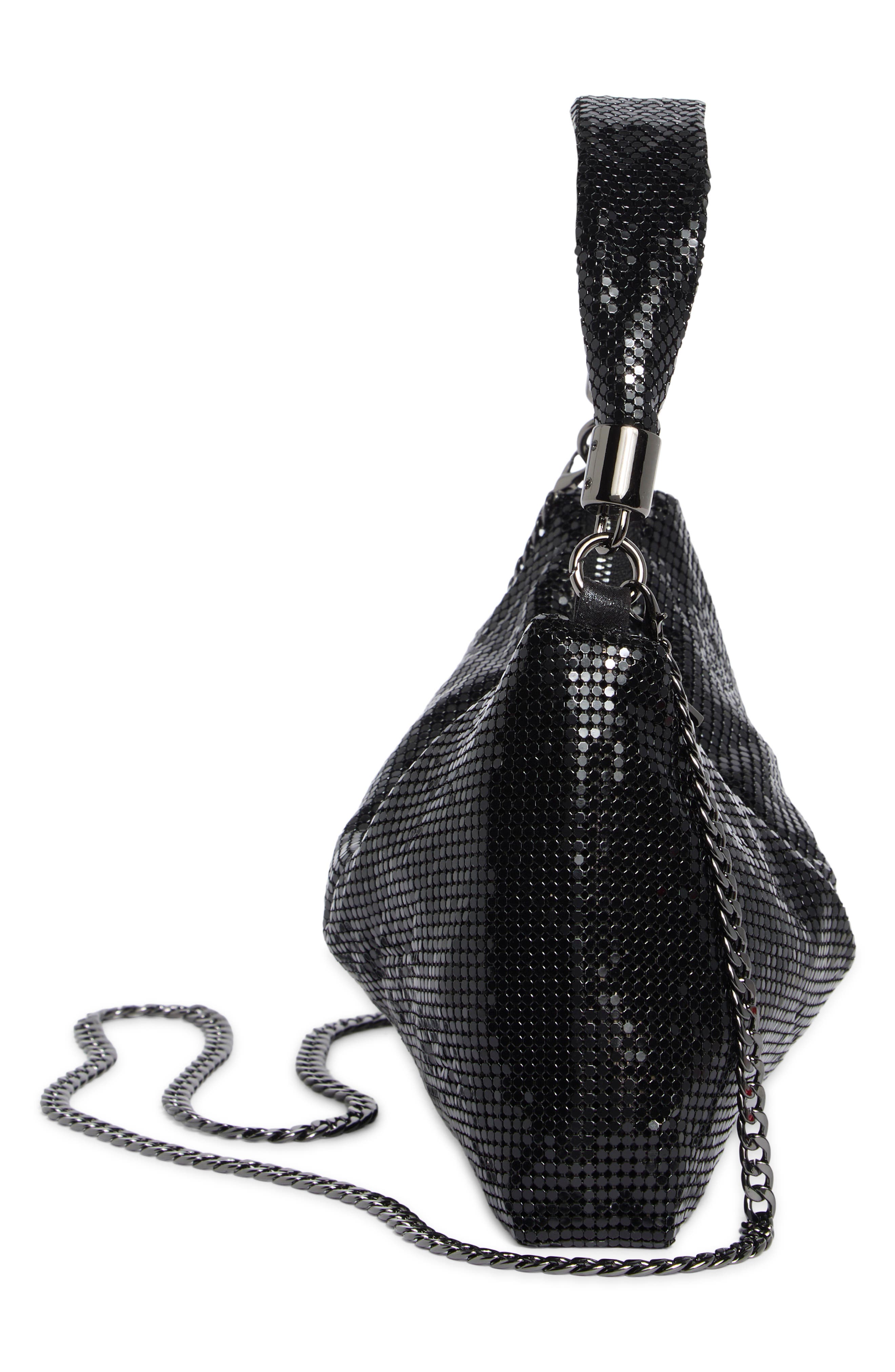 Marilla Mesh Shoulder Bag, Alternate, color, BLACK