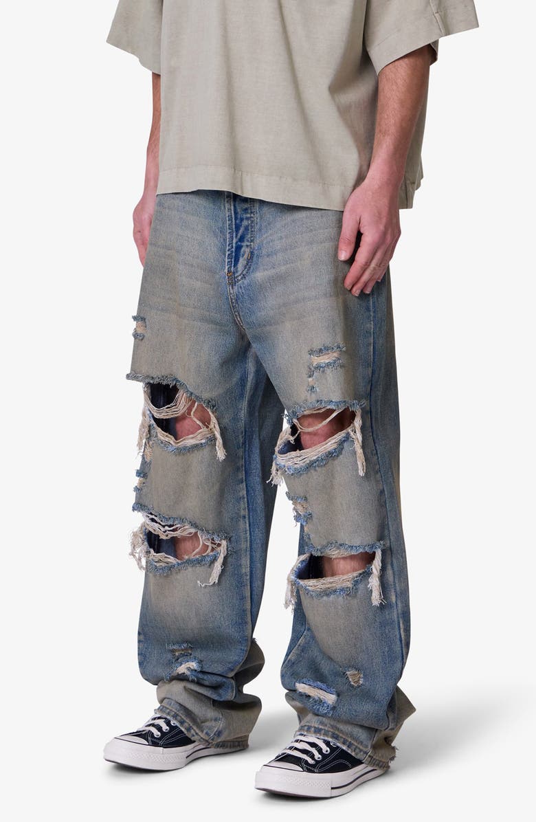 mnml Ripped Ultra Baggy Jeans, Alternate, color, 