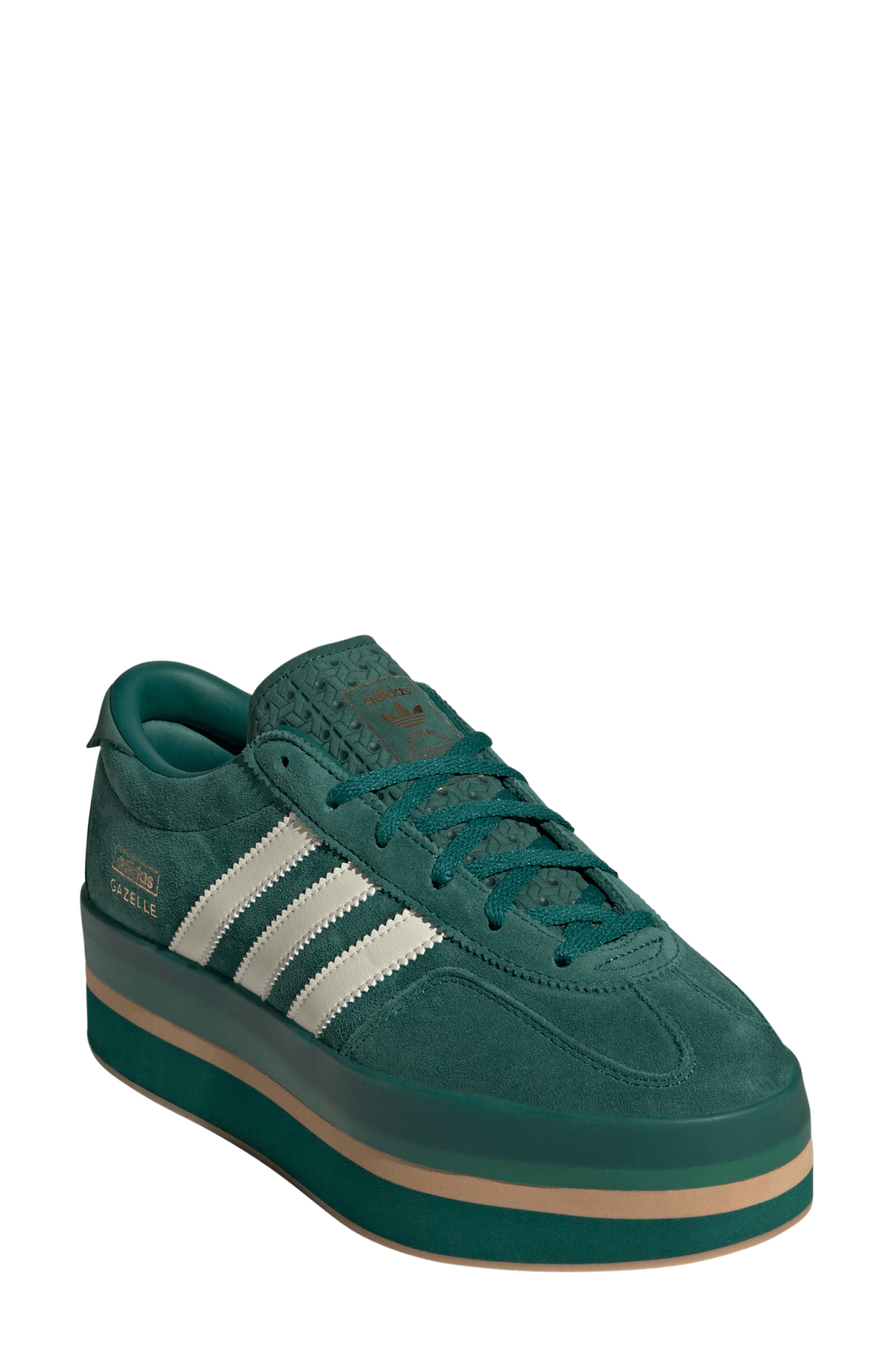 Gazelle Stack Platform Sneaker (Nordstrom Exclusive), Main, color, GREEN/ GUM/ CREAM WHITE