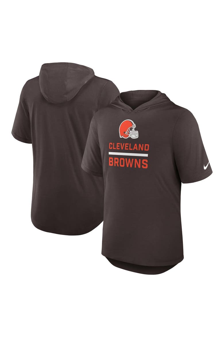 Men's Nike Brown Cleveland Browns Lockup Tri-Blend Hoodie T-Shirt, Main, color, Brown