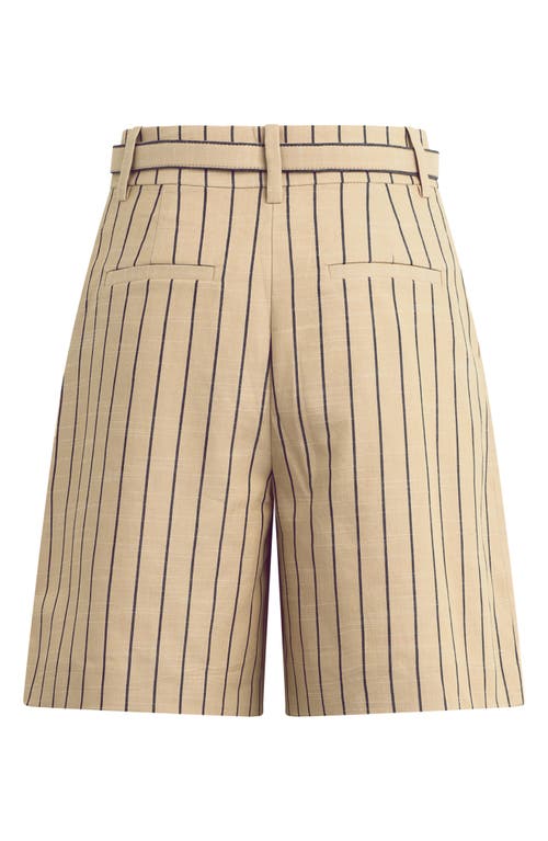 Favorite Daughter The Weekend Stripe Cotton Blend Shorts In Brown