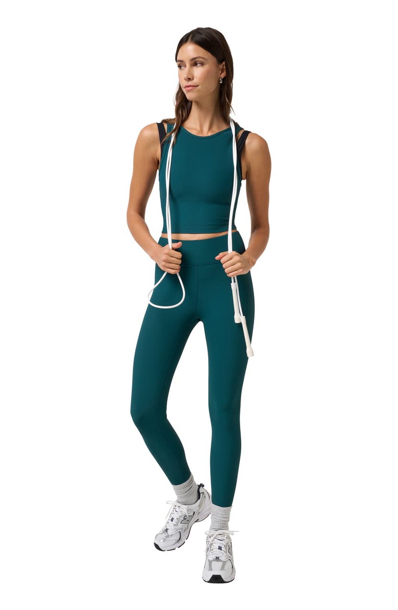 TravisMathew Move Knit Rib Leggings, Alternate, color, Dark Sea