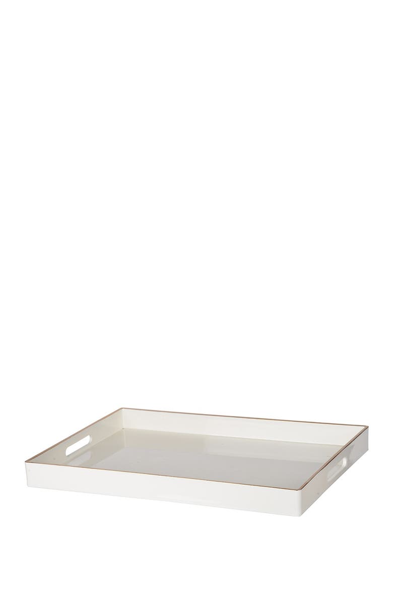 Mimosa White Rectangle Tray, Main, color, WHITE