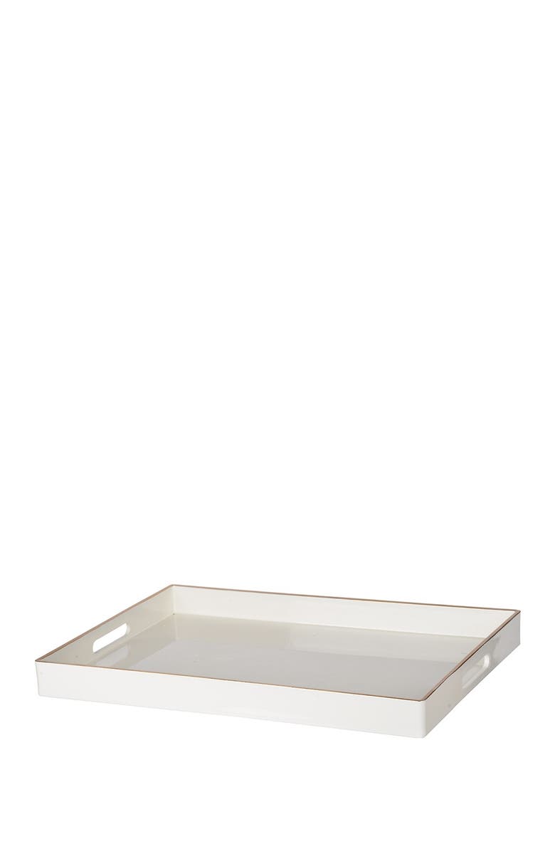 R16 HOME Mimosa White Rectangle Tray, Main, color, White