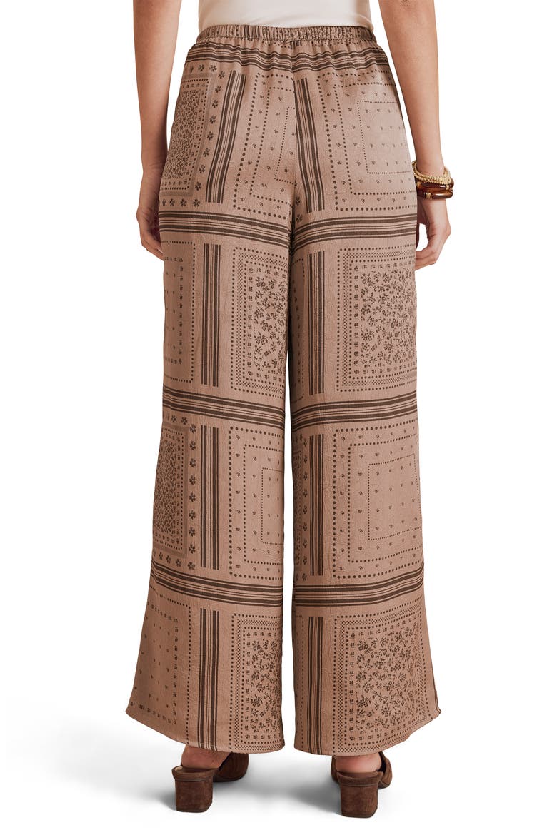 Valerie Print Tie Waist Wide Leg Pants, Alternate, color, TAUPE