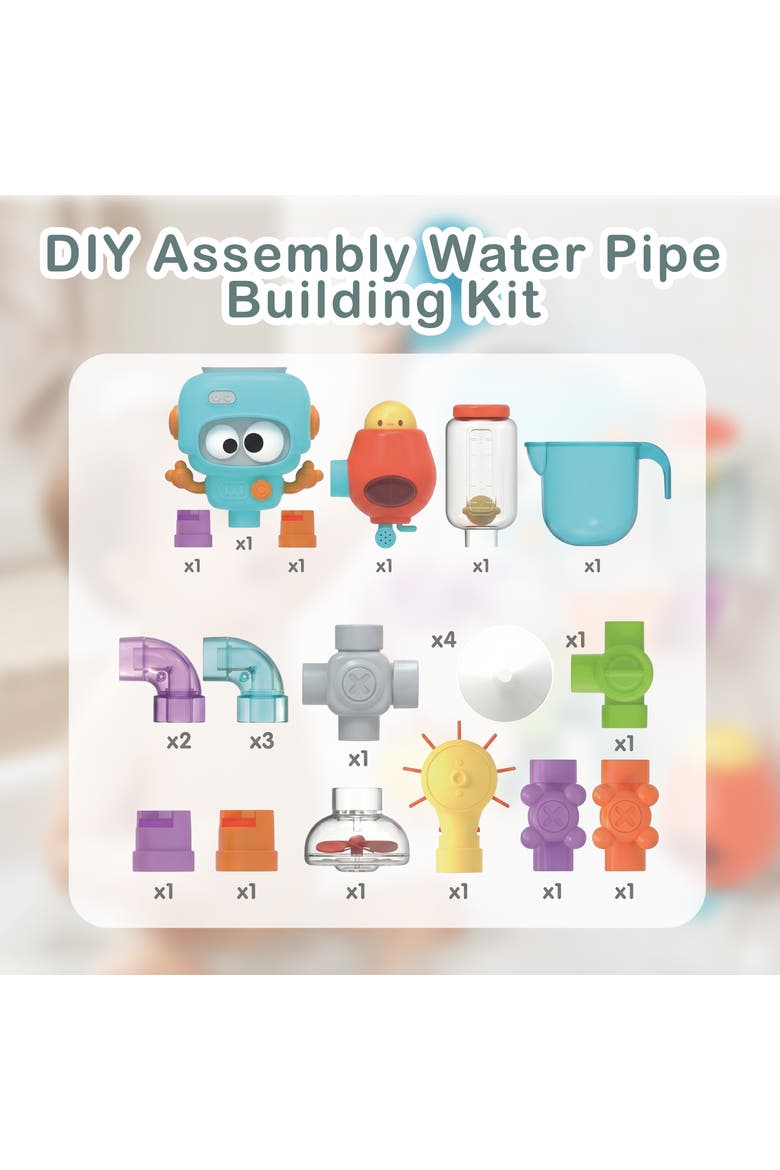 Build and Splash Educational Water Bath Toy Set, Alternate, color, Multicolor