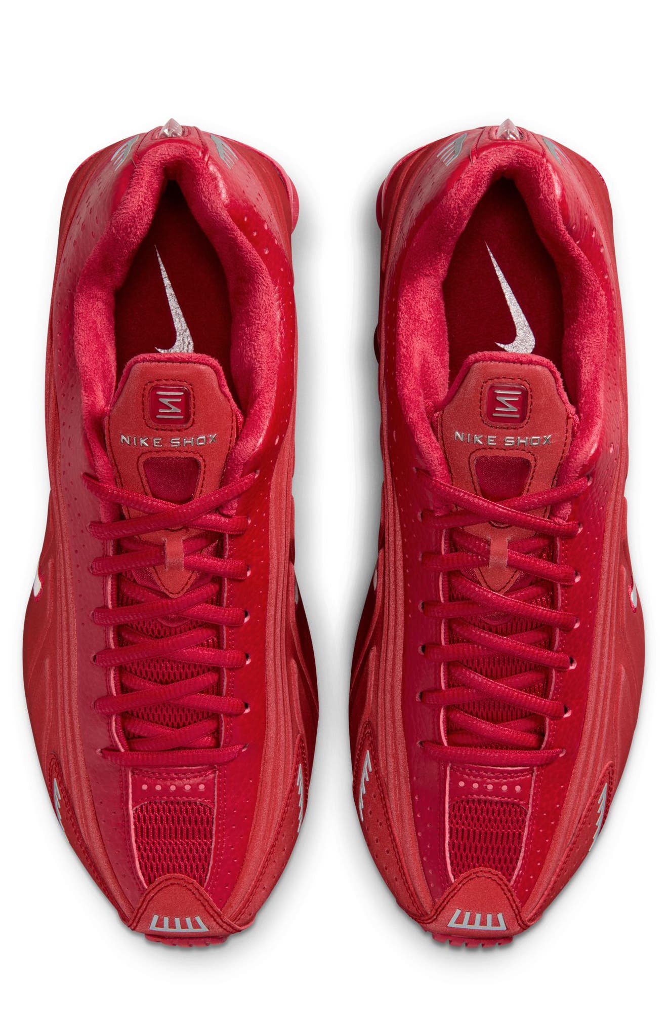 Nike Shox R4 Sneaker, Alternate, color, Gym Red/ Metallic Silver