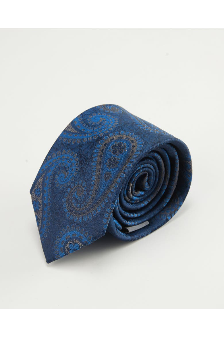 Paisley Silk Jacquard Tie, Main, color, Midnight Blue