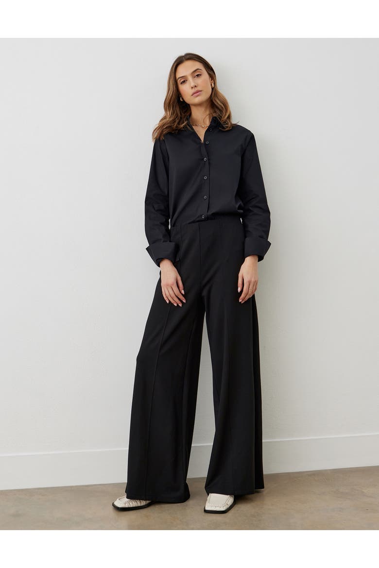 Matilda Ponte Jersey Trouser, Alternate, color, Black