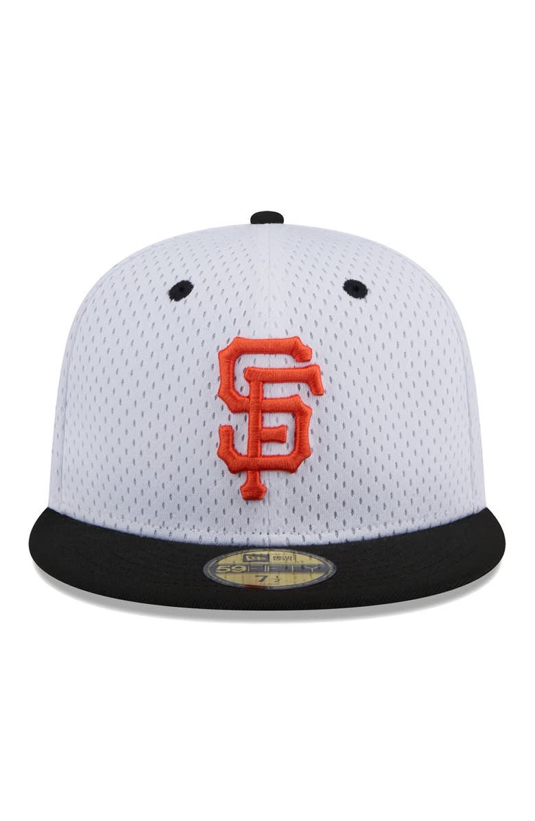 New Era Men's New Era White San Francisco Giants Throwback Mesh 59FIFTY Fitted Hat, Alternate, color,