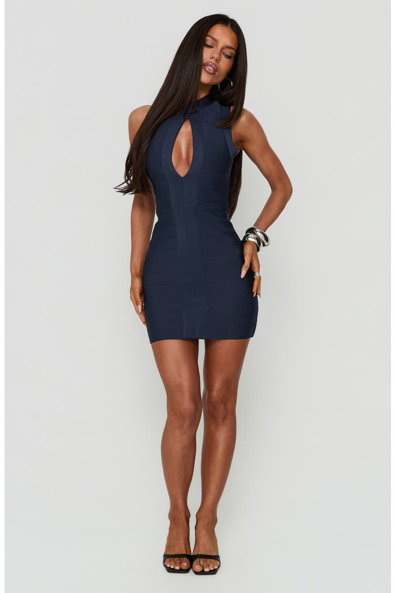 Kimanah Keyhole Bandage Minidress, Alternate, color, NAVY
