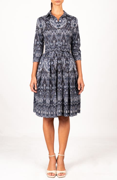 Pleated Stretch Audrey Shirtdress