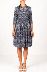 SAMANTHA SUNG Pleated Stretch Audrey Shirtdress