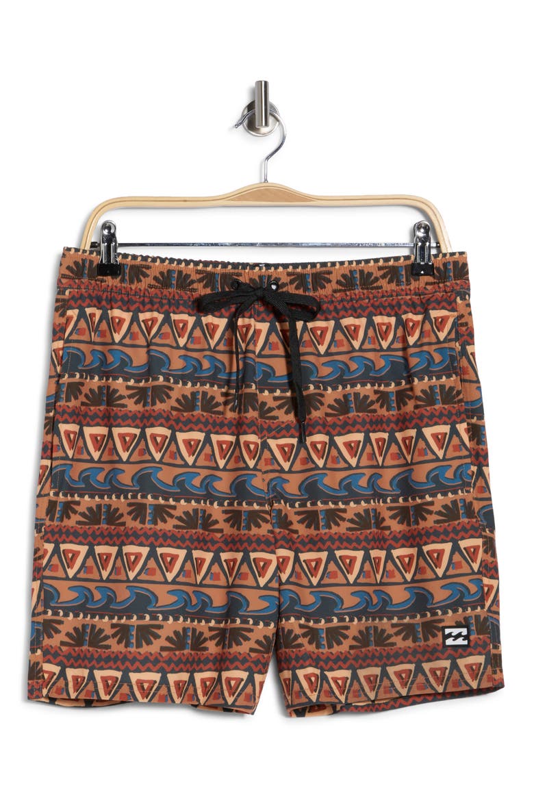 Pushpin Volley Swim Trunks, Alternate, color, HAZEL