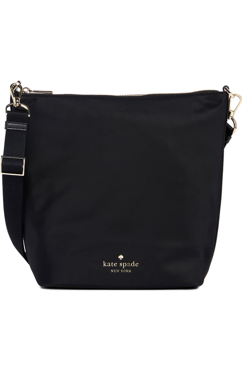 Kate Spade New York large chelsea nylon crossbody bag, Main, color, Black