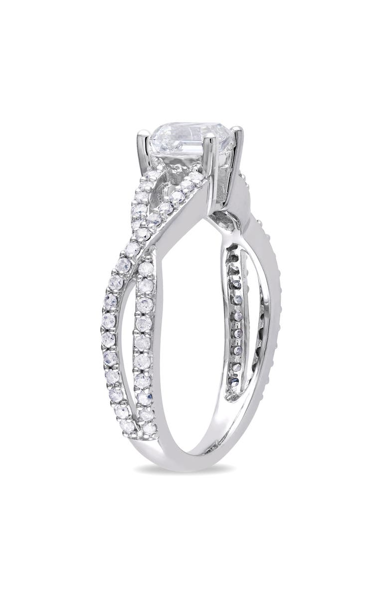 Julianna B. Diamond Emerald-Cut Infinity Engagement Ring 14k, Alternate, color, 14K White Gold