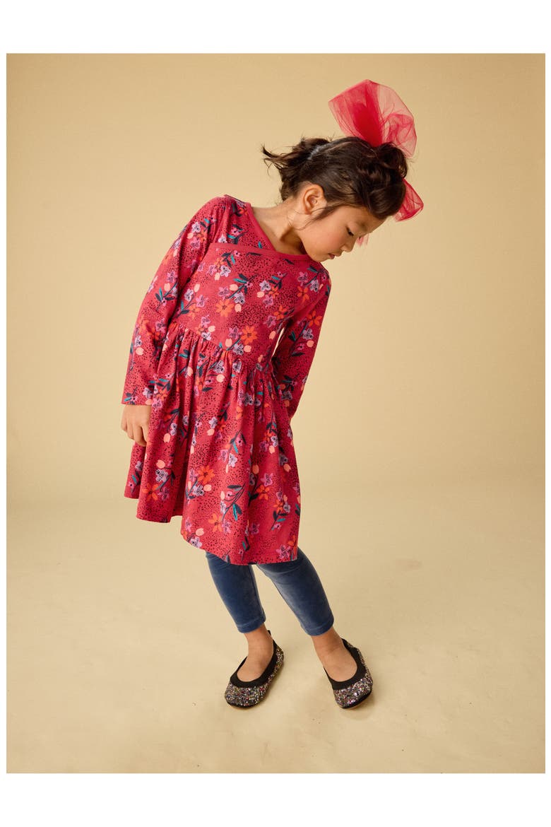 Long Sleeve Wrap Neck Dress, Alternate, color, Vintage French Flowers