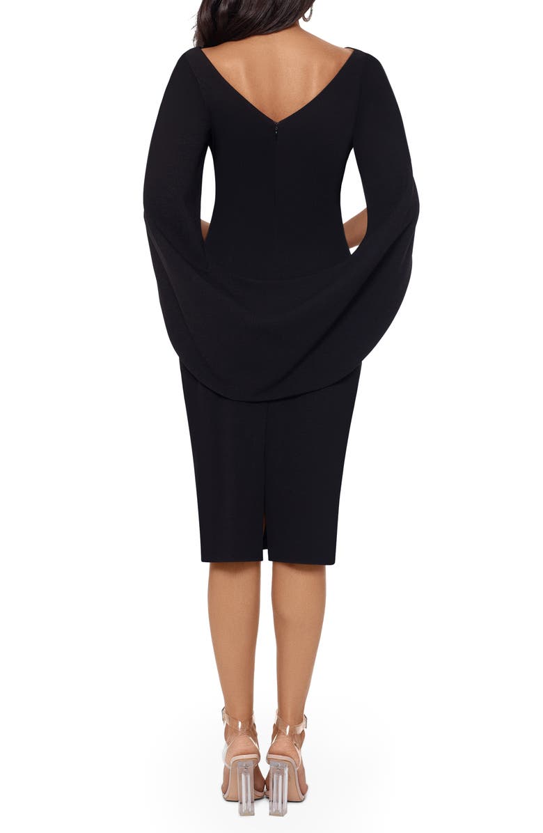 Betsy And Adam Cape Sleeve Crepe Sheath Dress Nordstrom