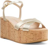 Stuart Weitzman Dayna Ankle Strap Platform Wedge Sandal