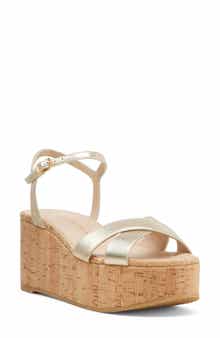 Stuart Weitzman Dayna Ankle Strap Platform Wedge Sandal