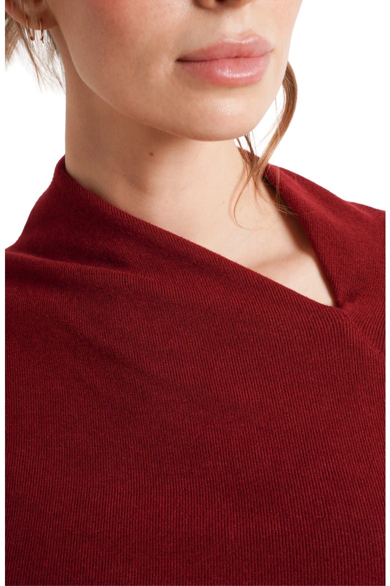 Claire Asymmetric Neck Maternity Sweater, Alternate, color, Dark Red