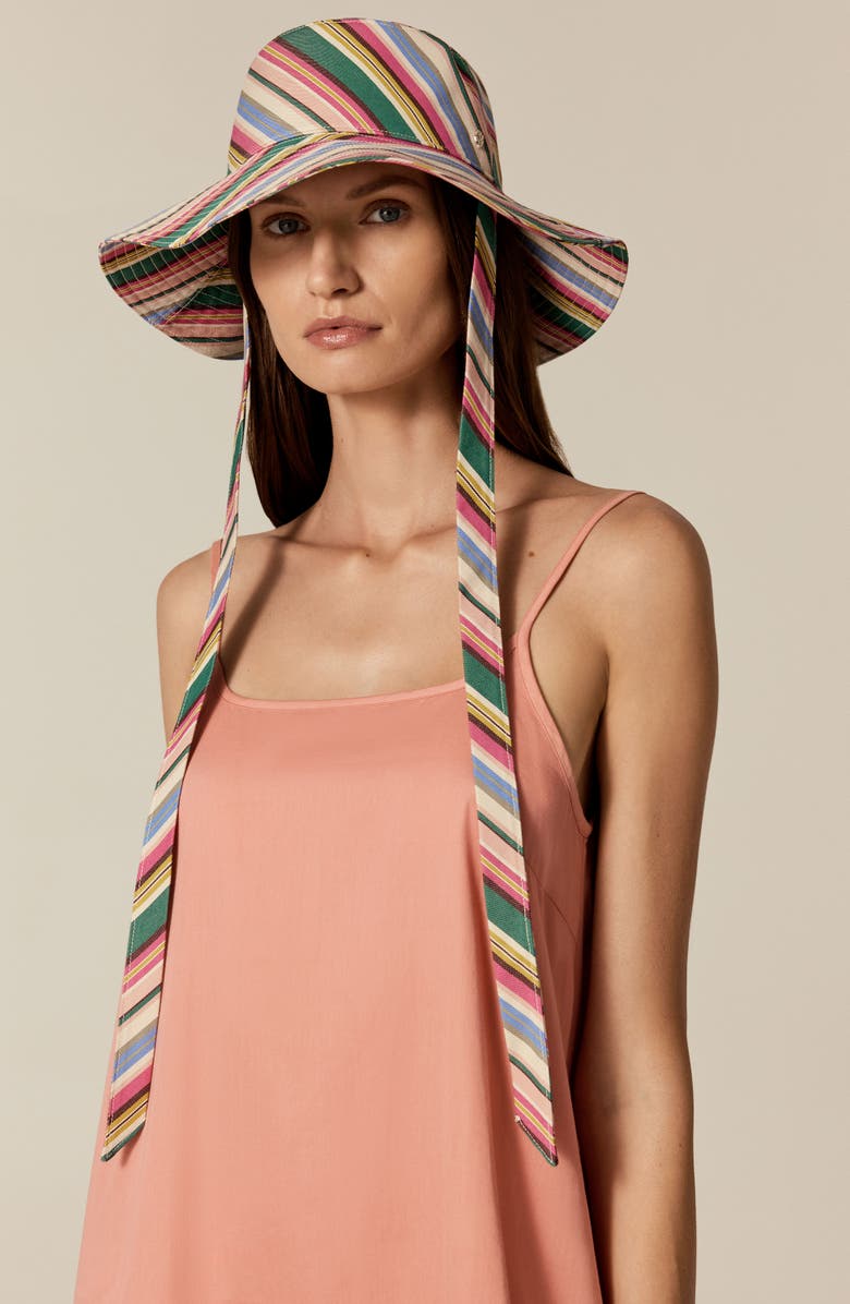 Helen Kaminski Kiyoma Stripe Organic Cotton Bucket Hat, Alternate, color, Stripe