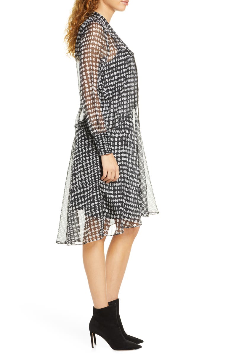 CAARA Cosette Tie Neck Long Sleeve Chiffon Dress, Alternate, color, 