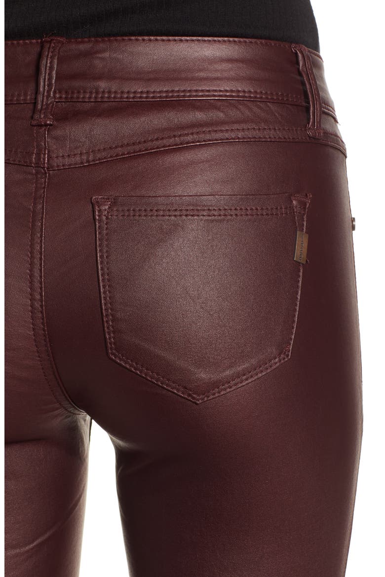 High Waist Coated Skinny Jeans, Alternate, color, RED RUMBA
