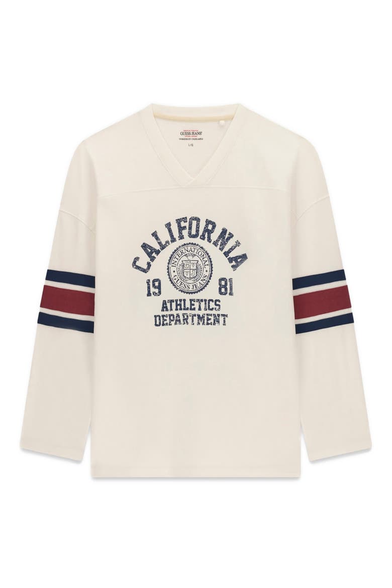 Graphic Long Sleeve Hockey Jersey, Alternate, color, WHITE