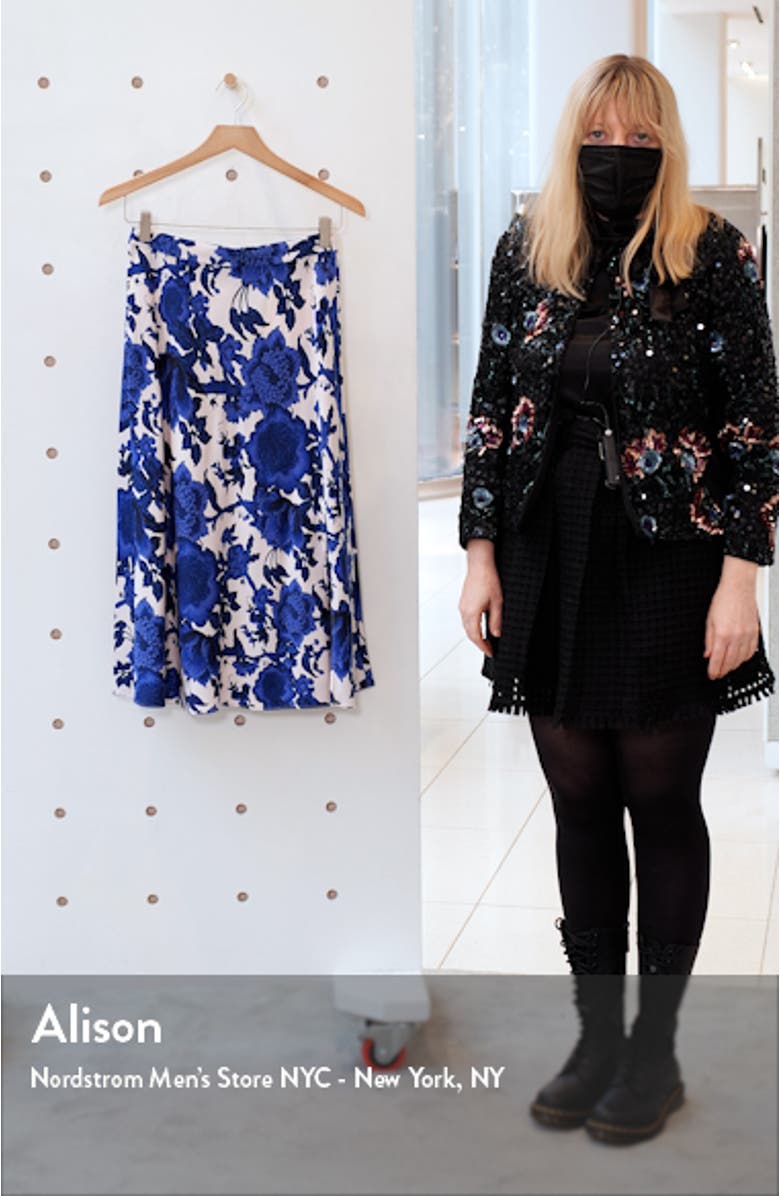 Beverly Floral Print Midi Skirt, sales video thumbnail