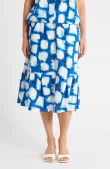 DKNY Linen Blend Midi Skirt