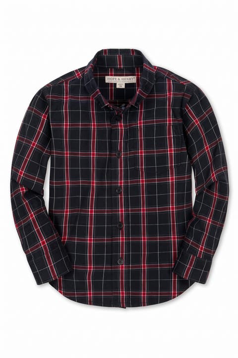 Kids' Long Sleeve Stretch Poplin Shirt
