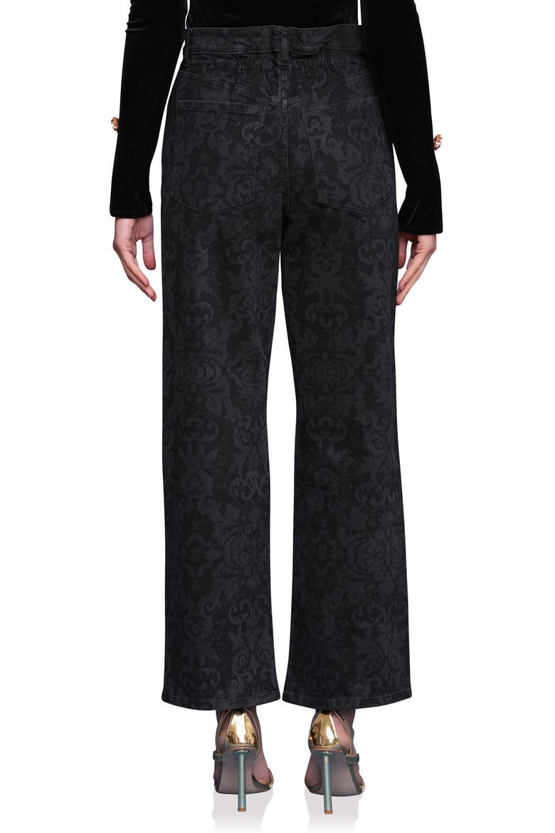 Printed Cinch High Waist Wide Leg Jeans, Alternate, color, VENETIAN PAISLEY