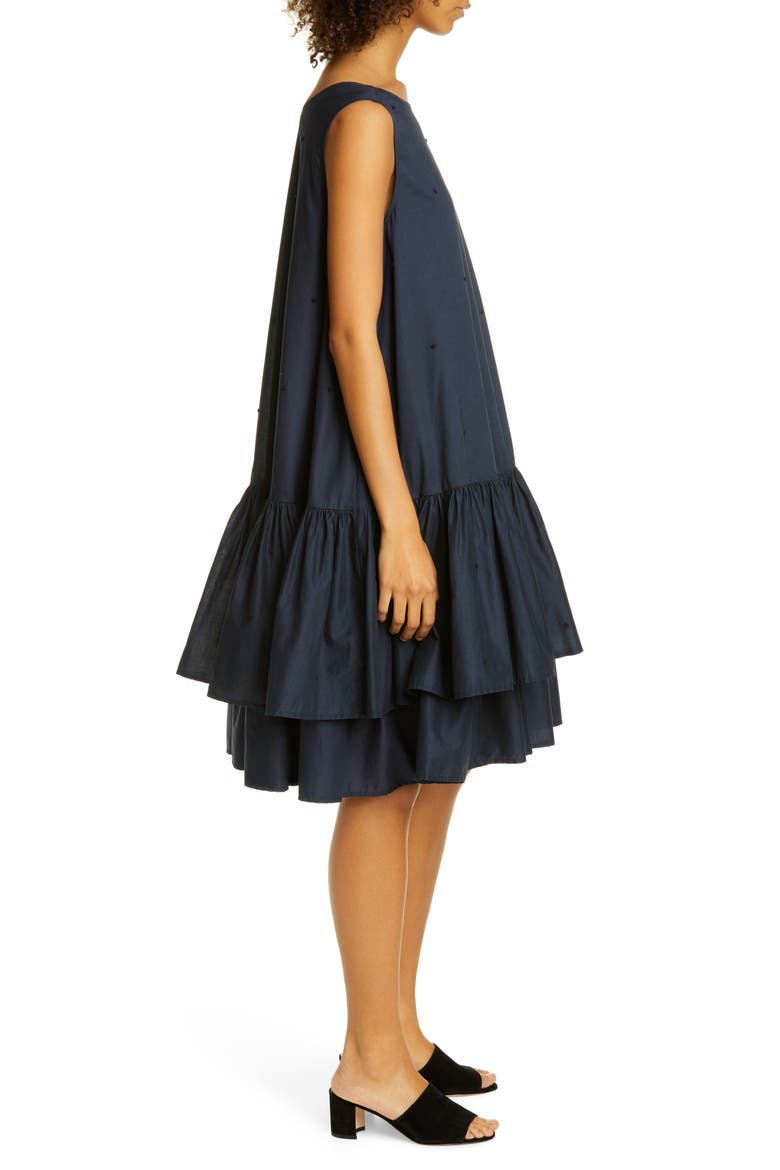 Cevenne Drop Waist Ruffle Dress (Nordstrom Exclusive), Alternate, color, NAVY/ BLACK