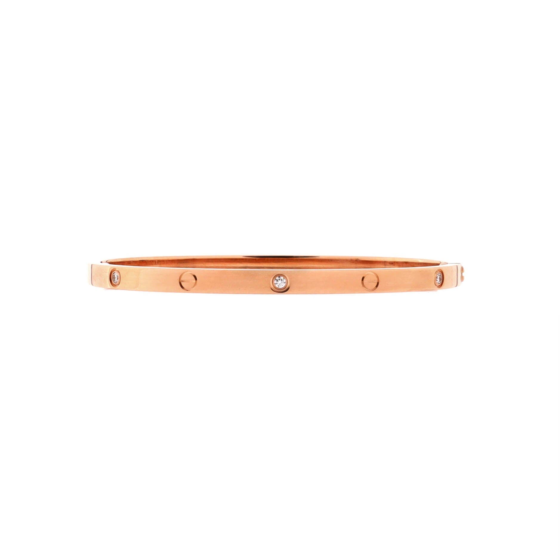 Love 6 Diamond Bracelet 18K Rose Gold and Diamonds Small, Main, color, Metallic Gold