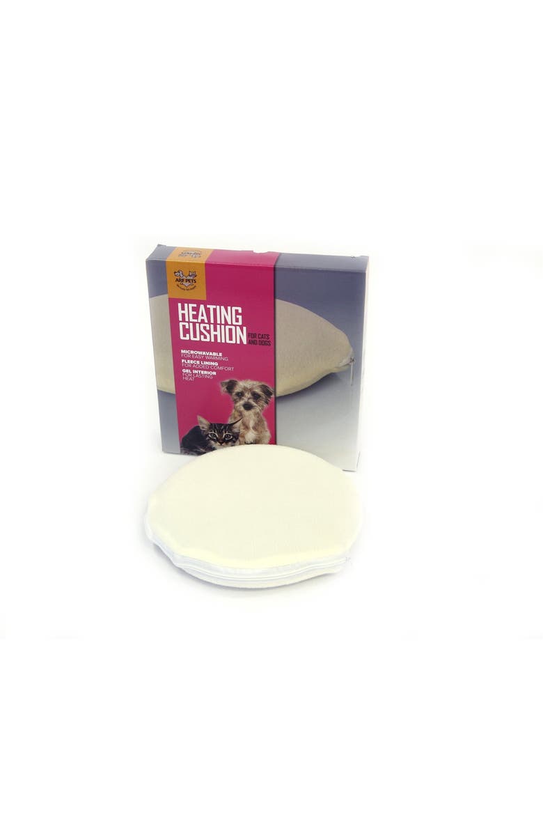 Arf Pets Microwavable Pet Heating Pad, Self Warming Mat with Cozy Cover & Cushion, Alternate, color, White