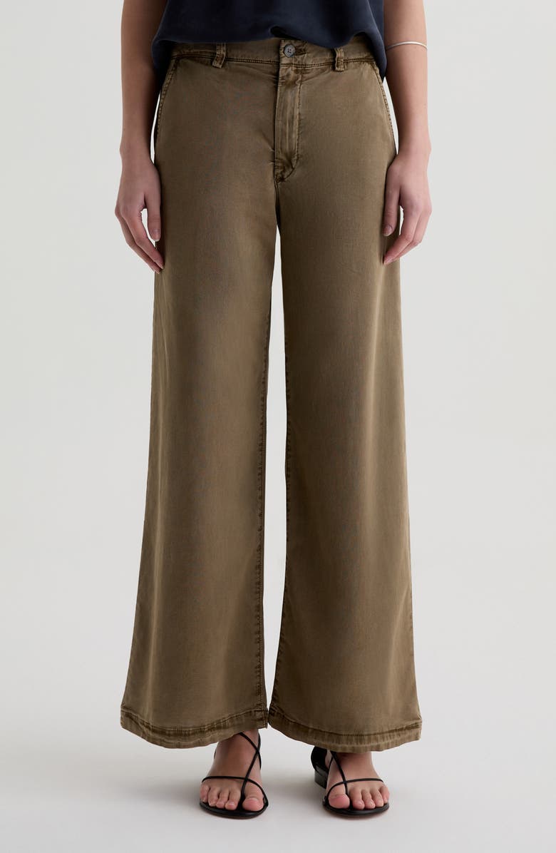 AG Caden Twill Wide Leg Pants, Main, color, Sulfur Mossy Taupe