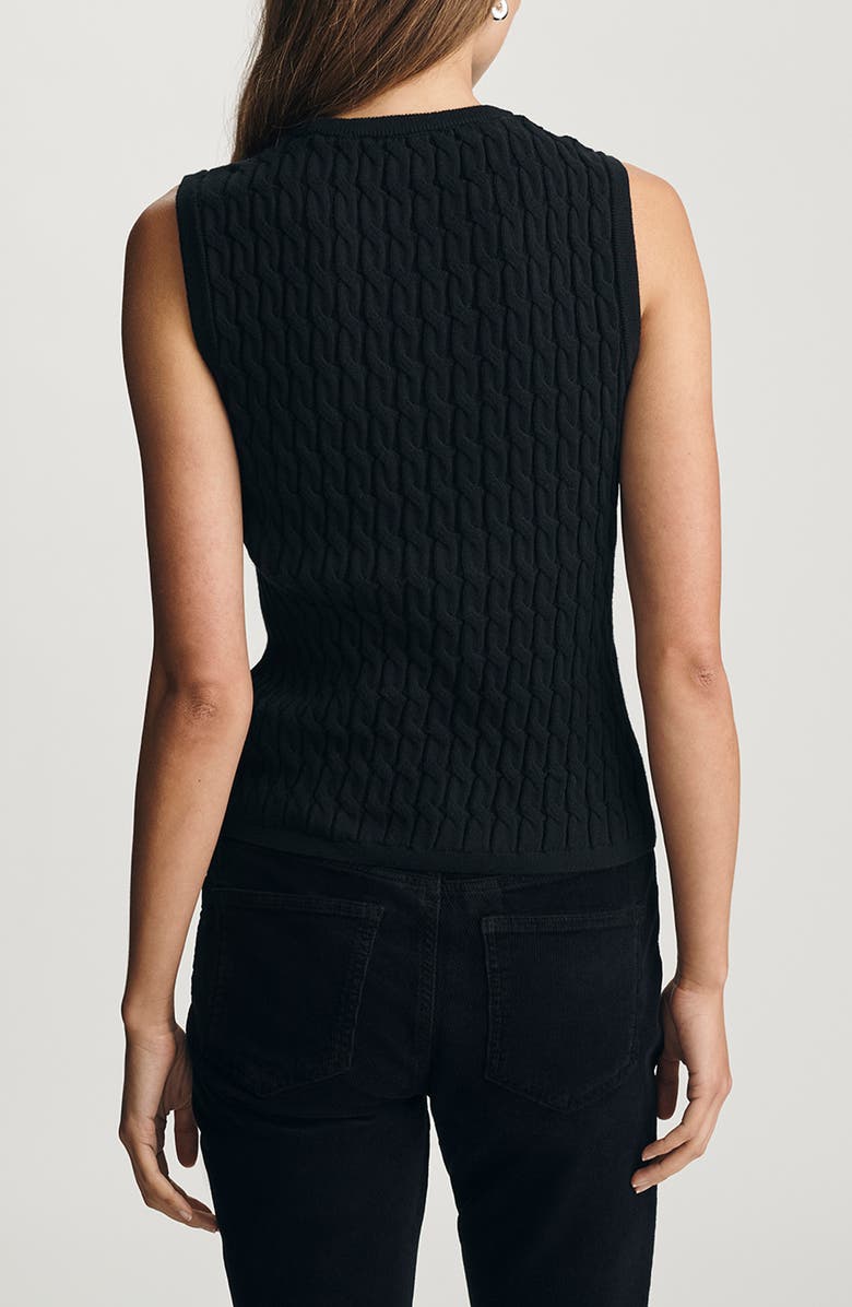 Mavi Jeans Cable Stitch Cotton & Cashmere Sweater Vest, Alternate, color, 