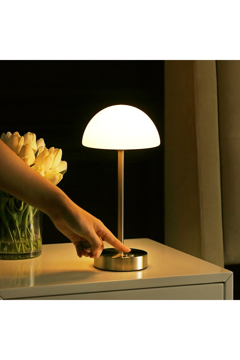 Xavier Modern Minimalist Iron Rechargeable Integrated Portable LED Table Lamp, Alternate, color, Nickel