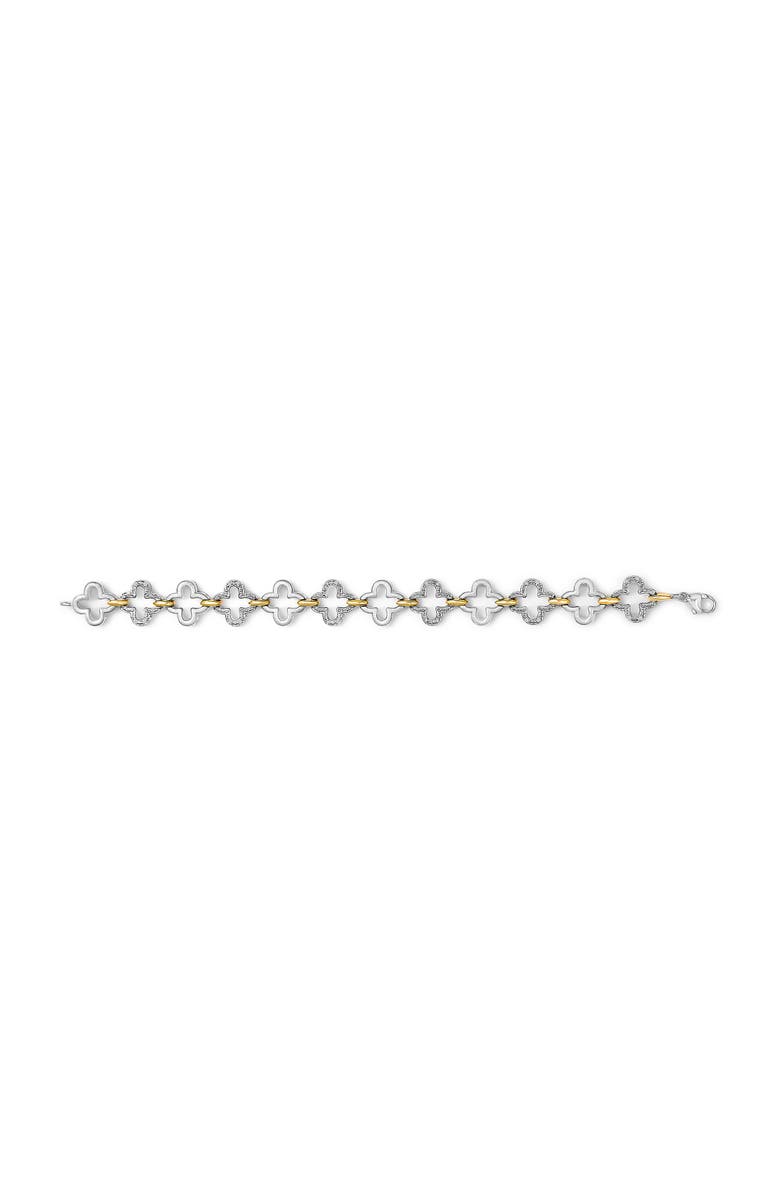 Haus of Brilliance Silver 1/10 Cttw Natural Round Diamond Fashion Tennis Bracelet, Alternate, color, Yellow